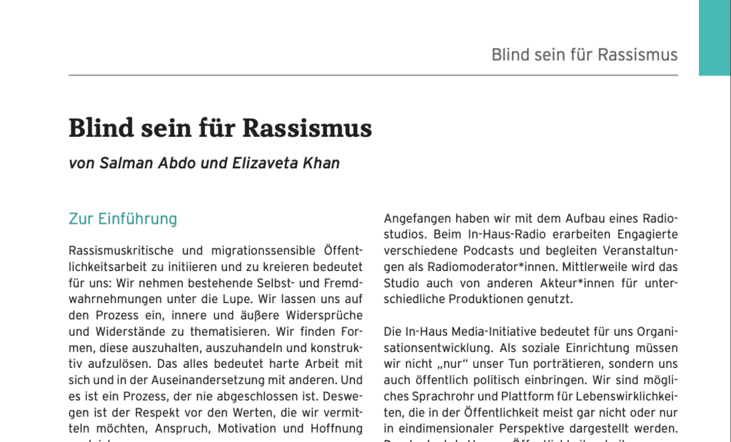 Blind sein für Rassismus